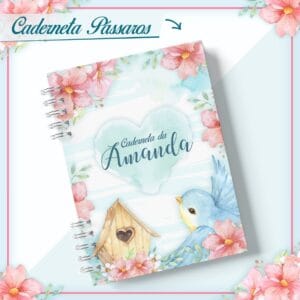 Caderneta de Vacina Passarinho Aquarela
