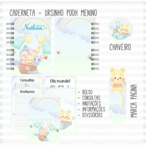 Caderneta de Vacina Pooh Menino Mod 01