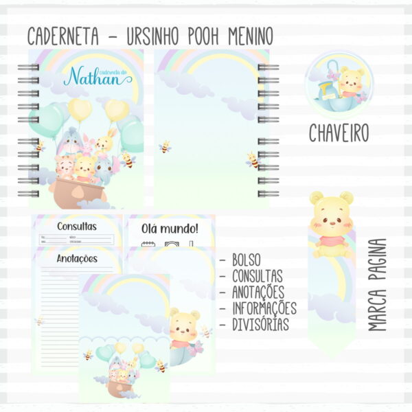 Caderneta de Vacina Pooh Menino Mod 01