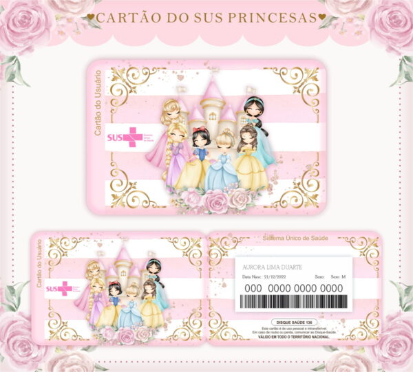 Caderneta de Vacina Princesas Menina