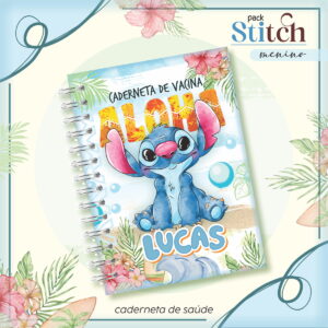 Caderneta de Vacina Stitch Menino - Arquivo Digital