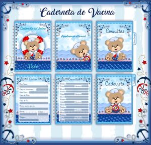 Caderneta de Vacina Ursinho Marinheiro