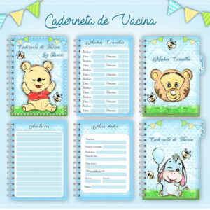 Caderneta de Vacina Ursinho Pooh - Arquivo Digital 10 Caderneta de Vacina Ursinho Pooh - Arquivo Digital