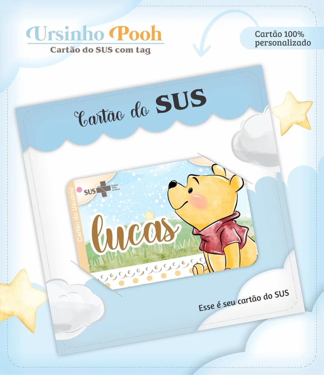 Caderneta de Vacina Ursinho Pooh Menino 2 Caderneta de Vacina Ursinho Pooh Menino