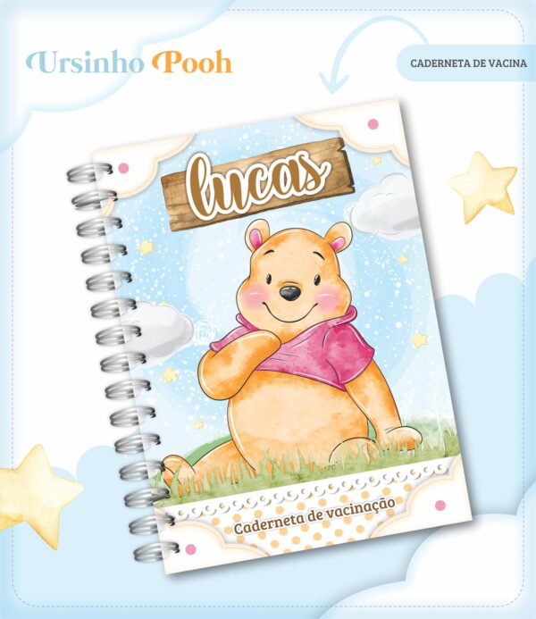 Caderneta de Vacina Ursinho Pooh Menino