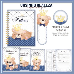 Caderneta de Vacina Ursinho Realeza Menino