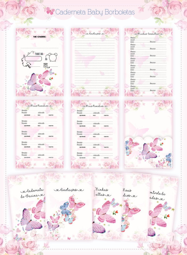 Caderneta De Vacinação Baby Borboletas