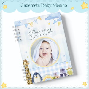 Caderneta de Vacinação Baby Foto Menino - Arquivo Digital 30 Caderneta de Vacinação Baby Foto Menino - Arquivo Digital