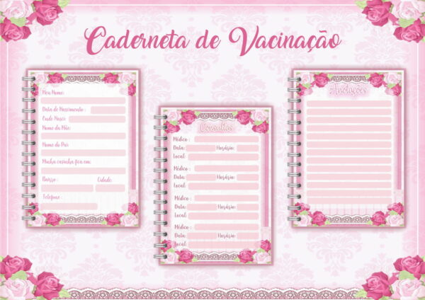 Caderneta de Vacinação Ursinha Rosa