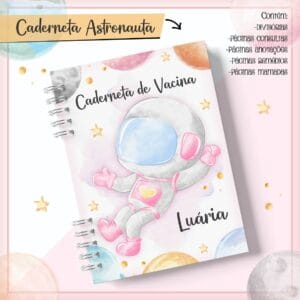 Caderneta Vacina Astronauta Aquarela