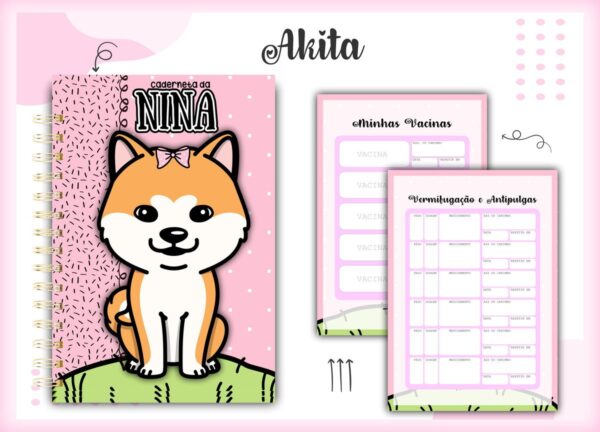 Caderneta Vacina Pet Akita