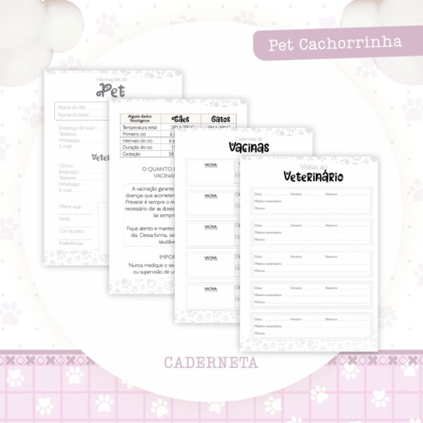 Caderneta Vacina Pet Cachorrinha