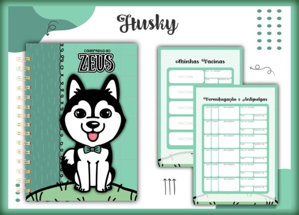 Caderneta Vacina Pet Husky Macho