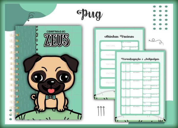 Caderneta Vacina Pet Pug Macho
