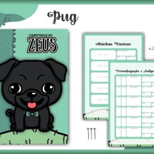 Caderneta Vacina Pet Pug Preto Macho