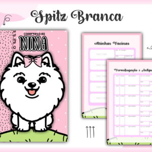 Caderneta Vacina Pet Spitz Branco - Arquivo Digital