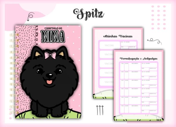 Caderneta Vacina Pet Spitz Preto