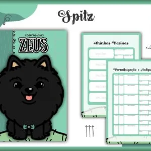 Caderneta Vacina Pet Spitz Preto Macho -Arquivo Digital