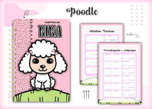 Caderneta Vacina Poodle Branco- Arquivo Digital