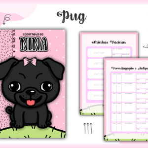 Caderneta Vacina Pug Preta - Arquivo Digital 12 Caderneta Vacina Pug Preta - Arquivo Digital