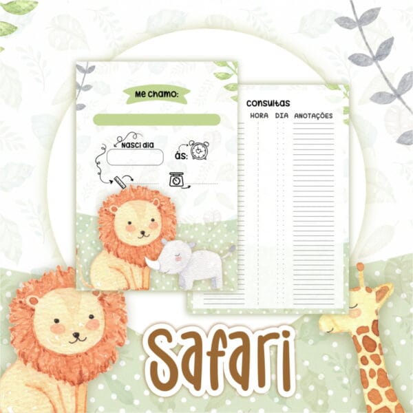 Caderneta Vacinação Safari Menino