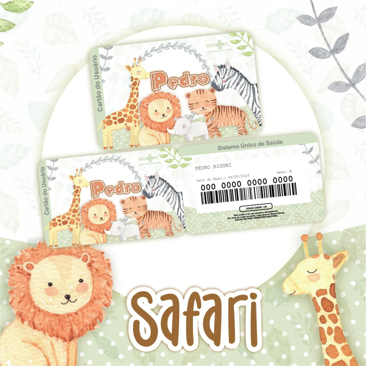 Caderneta Vacinação Safari Menino 3 Caderneta Vacinação Safari Menino