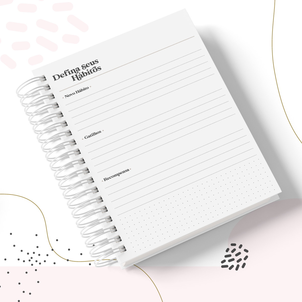 Caderno de Hábitos - Arquivo Digital 2 Arquivo digital para rastreamento de hábitos, com campos para gatilhos e recompensas.