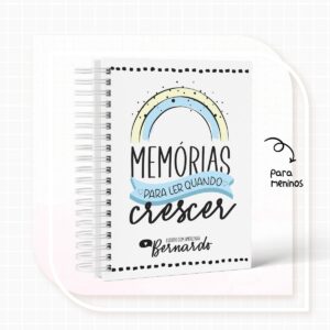 caderno de memorias menino arquivo digital papelaria personalizada