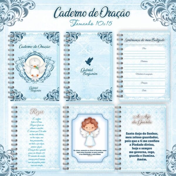 Caderno de Orações Batizado Azul