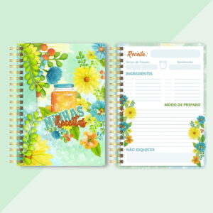 Caderno de Receitas Floral - Arquivo Digital