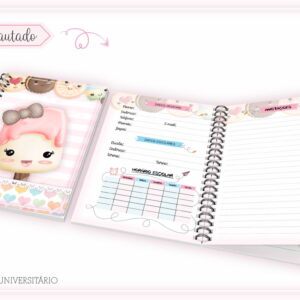 Caderno Escolar Cute Menina - Arquivo Digital