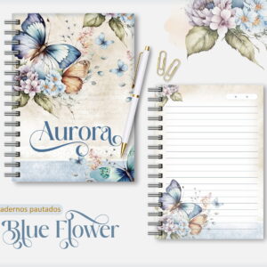 Caderno Feminino Blue - Arquivo Digital