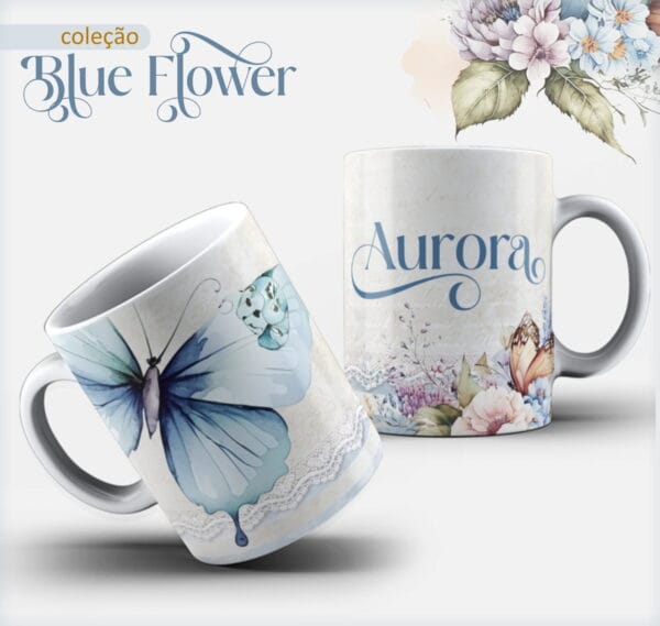 Caderno Feminino Blue Flower