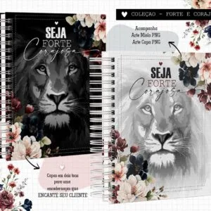 Caderno Forte e Corajosa Floral 12 Caderno Forte e Corajosa Floral