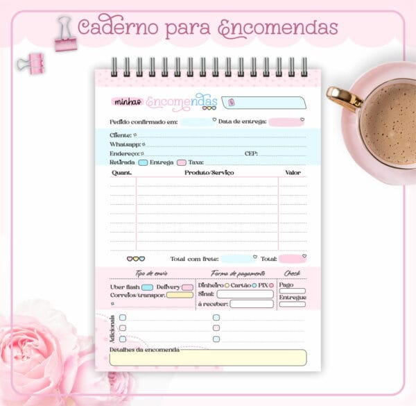 Caderno Minhas Encomendas