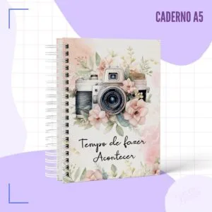 Caderno Pautado A5 Câmera Vintage