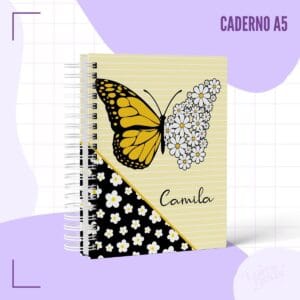 Caderno Pautado Borboleta Margarida