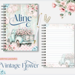 Caderno Pautado Vintage - Arquivos Encadernação 3 Caderno Pautado Vintage - Arquivos Encadernação