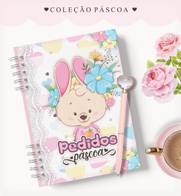 Caderno Pedidos Páscoa Floral