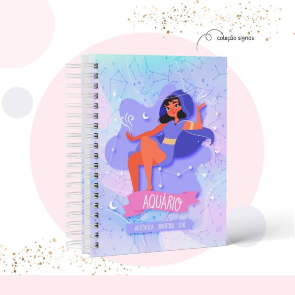 caderno signo aquario arquivo digital signos