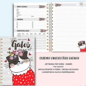 Caderno Universitário Gata