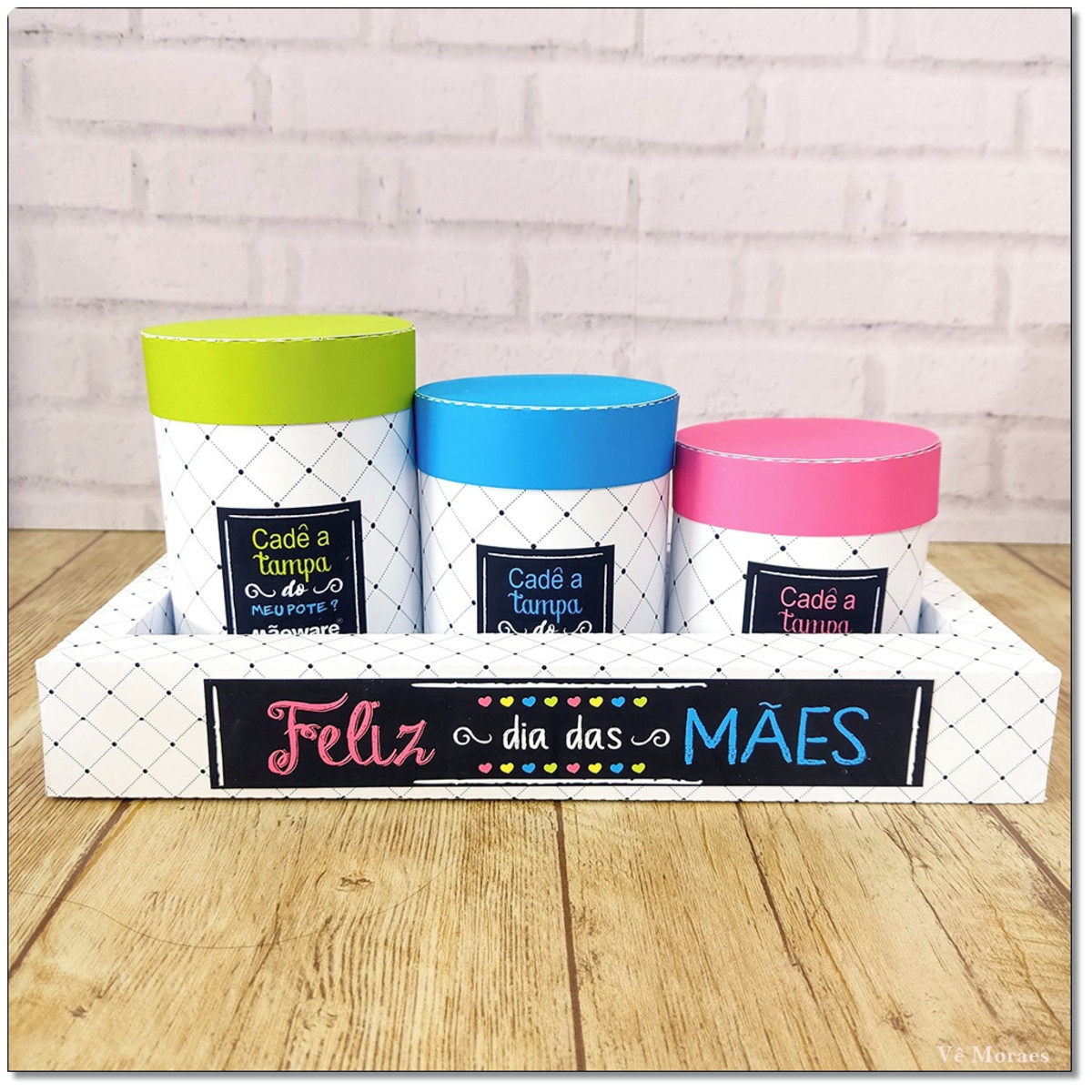 Caixas Mãeware Dia das Mães - Arquivo Digital 4 Conjunto de potes decorativos para o Dia das Mães