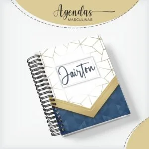 Capa Agenda Masculina Azul com Dourado 28 Capa Agenda Masculina Azul com Dourado