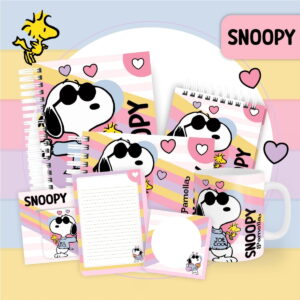 Capas e Miolos Snoopy Rosa - Arquivo Digital 9 Capas e Miolos Snoopy Rosa - Arquivo Digital
