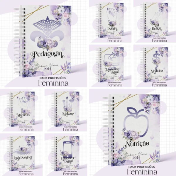 Capas Profissões Feminina Lilás