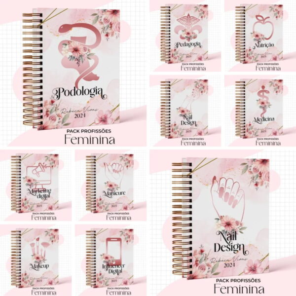 Capas Profissões Feminina Rosa
