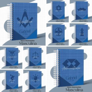 Capas Profissões Masculina Linho Azul - Arquivo Digital