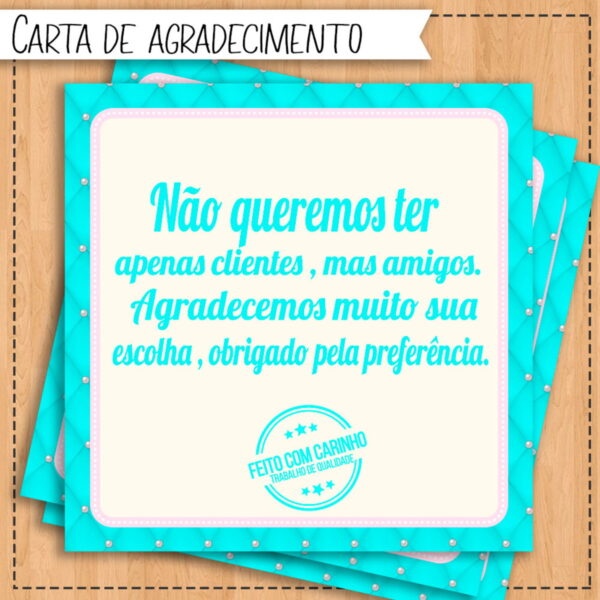 Carta de Agradecimento Cliente