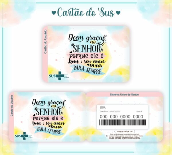 Cartão Personalizado SUS Adulto Feminino