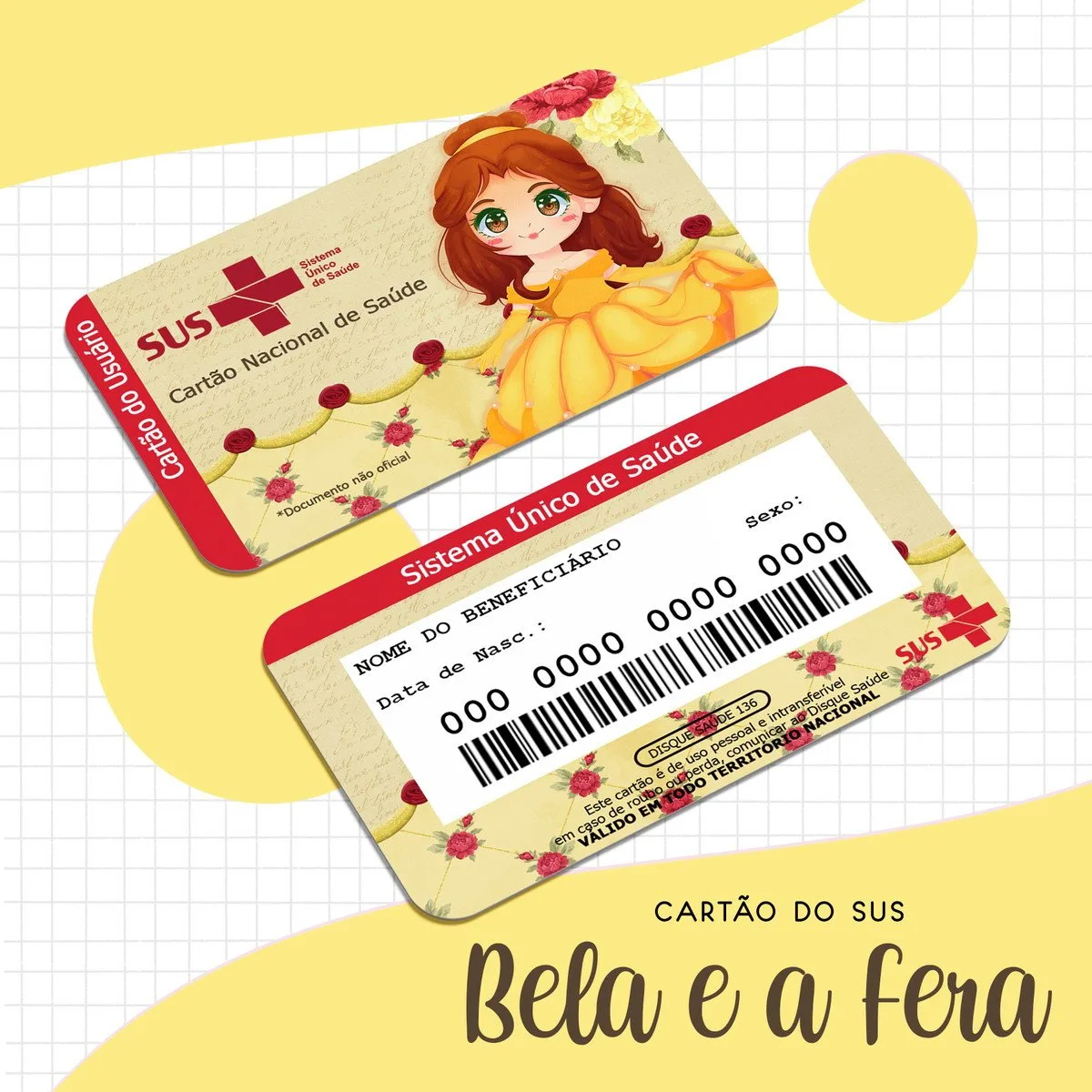 Cartão Sus A Bela e a Fera 1 Cartão Sus A Bela e a Fera
